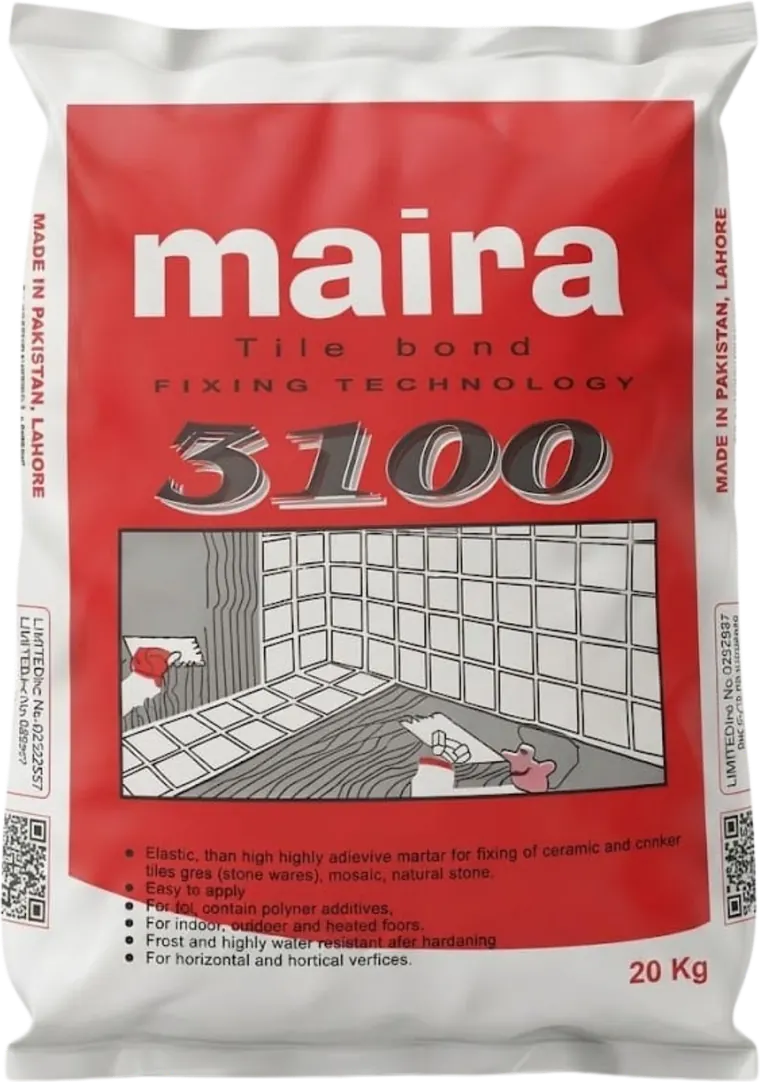 Maira Tile Bond 3100 — 20 kg bag of polymer-modified tile adhesive